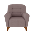 Poltrona Decorativa Pés Madeira Kunis Veludo Rosê G45 - Gran