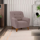 Poltrona Decorativa Pés Madeira Kunis Veludo Rosê G45 - Gran