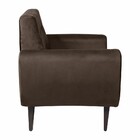 Poltrona Decorativa Pés Madeira Livia Veludo Marrom Escuro
