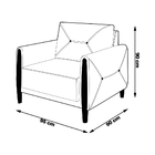 Poltrona Decorativa Pés Madeira Maragogi Veludo Cinza G45 - G