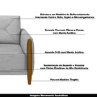 Poltrona Decorativa Pés Madeira Maragogi Veludo Cinza G45 - G