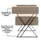 Poltrona Decorativa Pes Metal Mirela Linho Milani Store