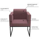 Poltrona Decorativa Pés Metálicos Anita Linho 764 F02 Rosa -
