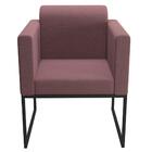 Poltrona Decorativa Pés Metálicos Anita Linho 764 F02 Rosa -