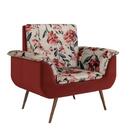 Poltrona Decorativa Pés Palito 1 Lugar Veludo Vinho