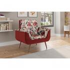 Poltrona Decorativa Pés Palito 1 Lugar Veludo Vinho