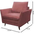 Poltrona Decorativa Pes Palito 2519 Veludo Joly Graz