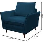 Poltrona Decorativa Pes Palito 2519 Veludo Joly Graz