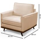 Poltrona Decorativa Pes Palito 2619 Linho Graz