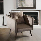 Poltrona Decorativa Pés Palito Bariloche Veludo Bege - Gran B