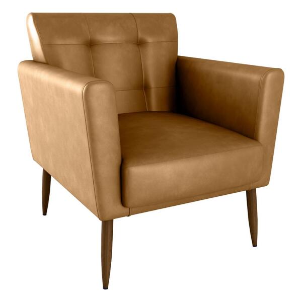 Poltrona Decorativa Pes Palito Cancun Corino Frankfurt Milani