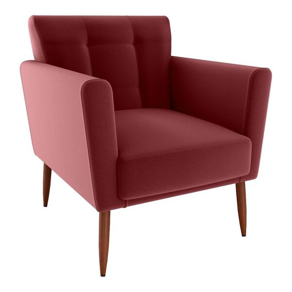 Poltrona Decorativa Pes Palito Cancun Veludo Milani Store