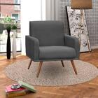 Poltrona Decorativa Pés Palito Carla Suede D05 Cinza Escuro