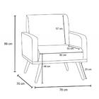 Poltrona Decorativa Pés Palito Carla Suede D05 Marfim