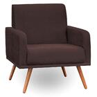 Poltrona Decorativa Pés Palito Carla Suede D05 Marrom