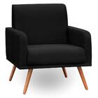 Poltrona Decorativa Pés Palito Carla Suede D05 Preto