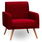 Poltrona Decorativa Pés Palito Carla Suede D05 Vermelho