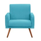 Poltrona Decorativa Pés Palito Carla Suede Safira - Mpozenato