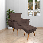 Poltrona Decorativa Pés Palito Charger Suede Marrom G19 - Gra
