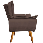 Poltrona Decorativa Pés Palito Charger Suede Marrom G19 - Gra