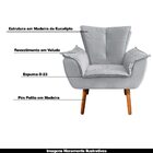 Poltrona Decorativa Pés Palito Charger Veludo Cinza G19 - Gra