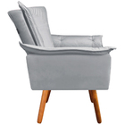Poltrona Decorativa Pés Palito Charger Veludo Cinza G19 - Gra