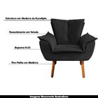 Poltrona Decorativa Pés Palito Charger Veludo Preto G19 - Gra