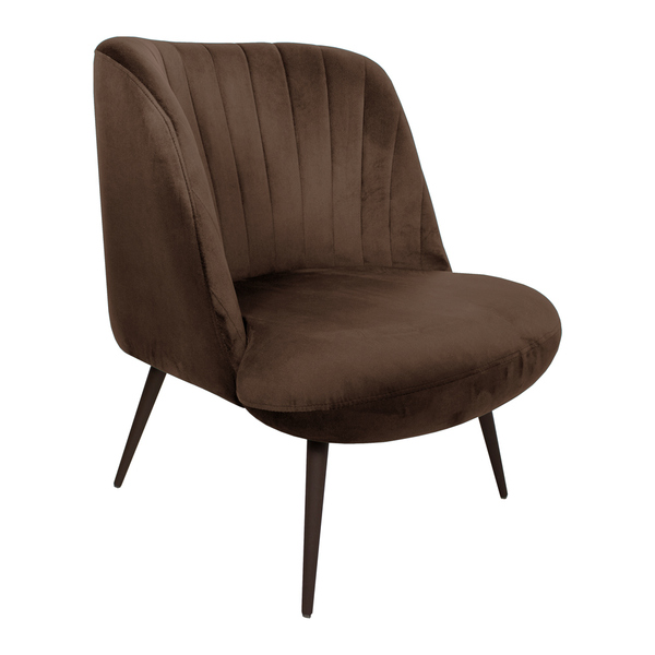 Poltrona Decorativa Pés Palito Chocolate Dortmund Veludo Marr