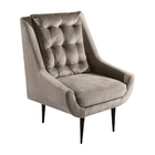 Poltrona Decorativa Pés Palito Coimbra Veludo Bege - Gran Belo