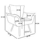 Poltrona Decorativa Pés Palito Com Puff Opla Suede Rose - Ibi