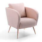 Poltrona Decorativa Pés Palito Dana -combinare - Bege / Rosa