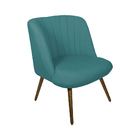 Poltrona Decorativa Pés Palito De Madeira Dortmund Algodão/po