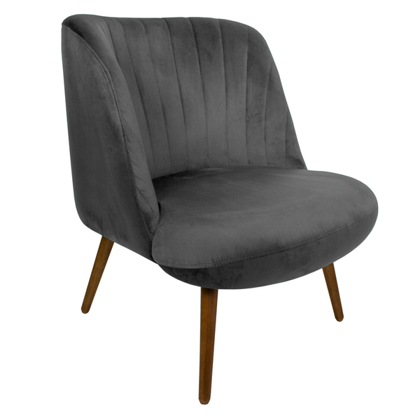 Poltrona Decorativa Pés Palito De Madeira Dortmund Veludo Cin