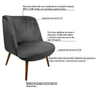 Poltrona Decorativa Pés Palito De Madeira Dortmund Veludo Cin