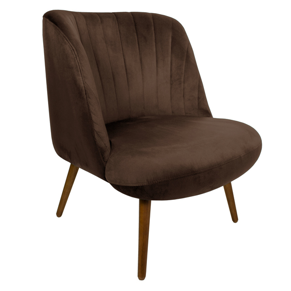 Poltrona Decorativa Pés Palito De Madeira Dortmund Veludo Mar