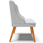 Poltrona Decorativa Pés Palito De Madeira Firenze Linho Cinza