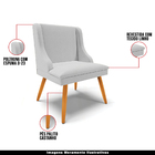 Poltrona Decorativa Pés Palito De Madeira Firenze Linho Cinza