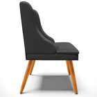 Poltrona Decorativa Pés Palito De Madeira Firenze Pu Preto Fo