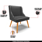 Poltrona Decorativa Pés Palito De Madeira Firenze Pu Preto Fo