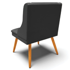 Poltrona Decorativa Pés Palito De Madeira Firenze Pu Preto Fo