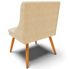 Poltrona Decorativa Pés Palito De Madeira Firenze Suede Bege/