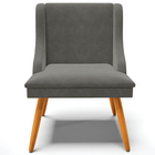 Poltrona Decorativa Pés Palito De Madeira Firenze Suede Grafi