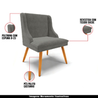 Poltrona Decorativa Pés Palito De Madeira Firenze Suede Grafi