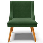 Poltrona Decorativa Pés Palito De Madeira Firenze Suede Verde
