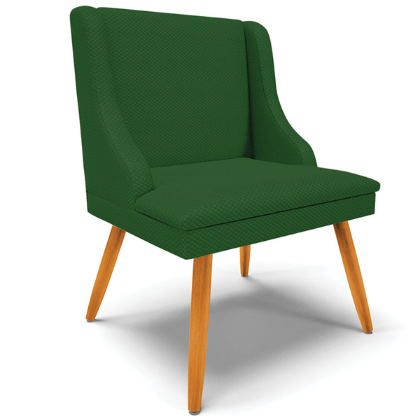 Poltrona Decorativa Pés Palito De Madeira Firenze Veludo Luxo