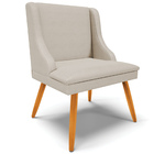 Poltrona Decorativa Pés Palito De Madeira Firenze Veludo Luxo