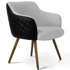 Poltrona Decorativa Pés Palito Jade D02 Linho Cinza D-315 Tre