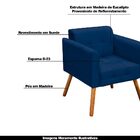 Poltrona Decorativa Pés Palito Karen Suede Azul Marinho G19 -