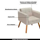 Poltrona Decorativa Pés Palito Karen Suede Bege G19 - Gran Be