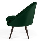 Poltrona Decorativa Pés Palito Madeira Rafa C-303 Veludo Verd